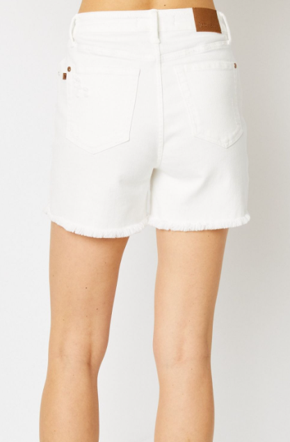 Benjamin Rigid White Denim Shorts - Judy Blue