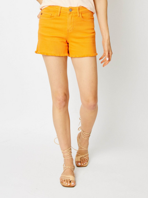 Lucas Orange Denim Shorts - Judy Blue