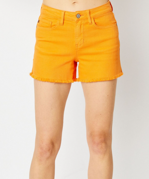 Lucas Orange Denim Shorts - Judy Blue