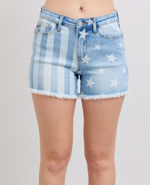 Stars & Stripes Denim Shorts - Judy Blue