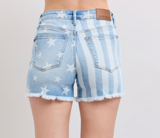Stars & Stripes Denim Shorts - Judy Blue