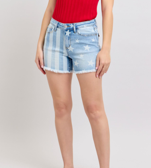 Stars & Stripes Denim Shorts - Judy Blue