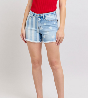Stars & Stripes Denim Shorts - Judy Blue