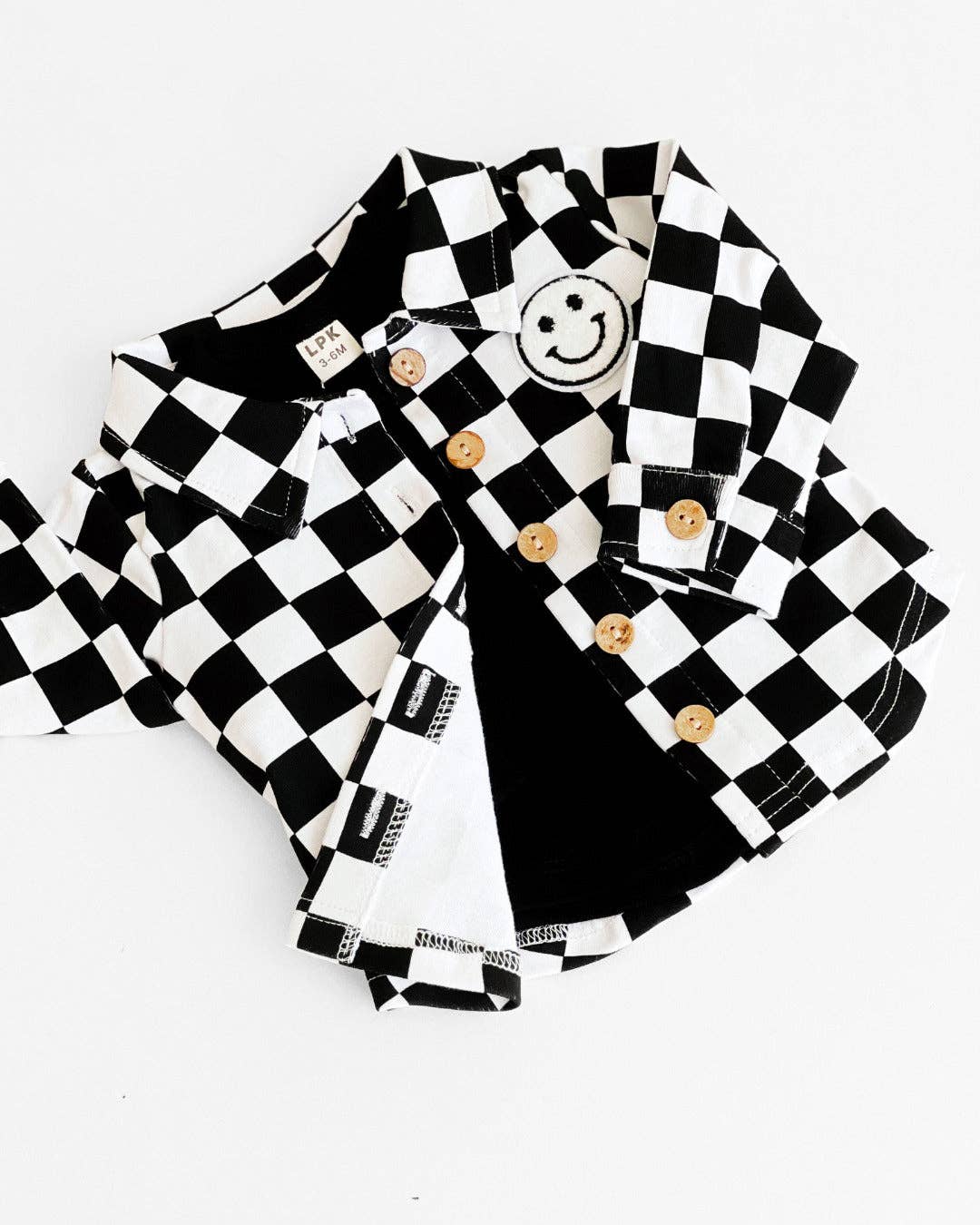 KIDS - Checkered Cotton Shacket - Black - Baby/Toddler/Kids