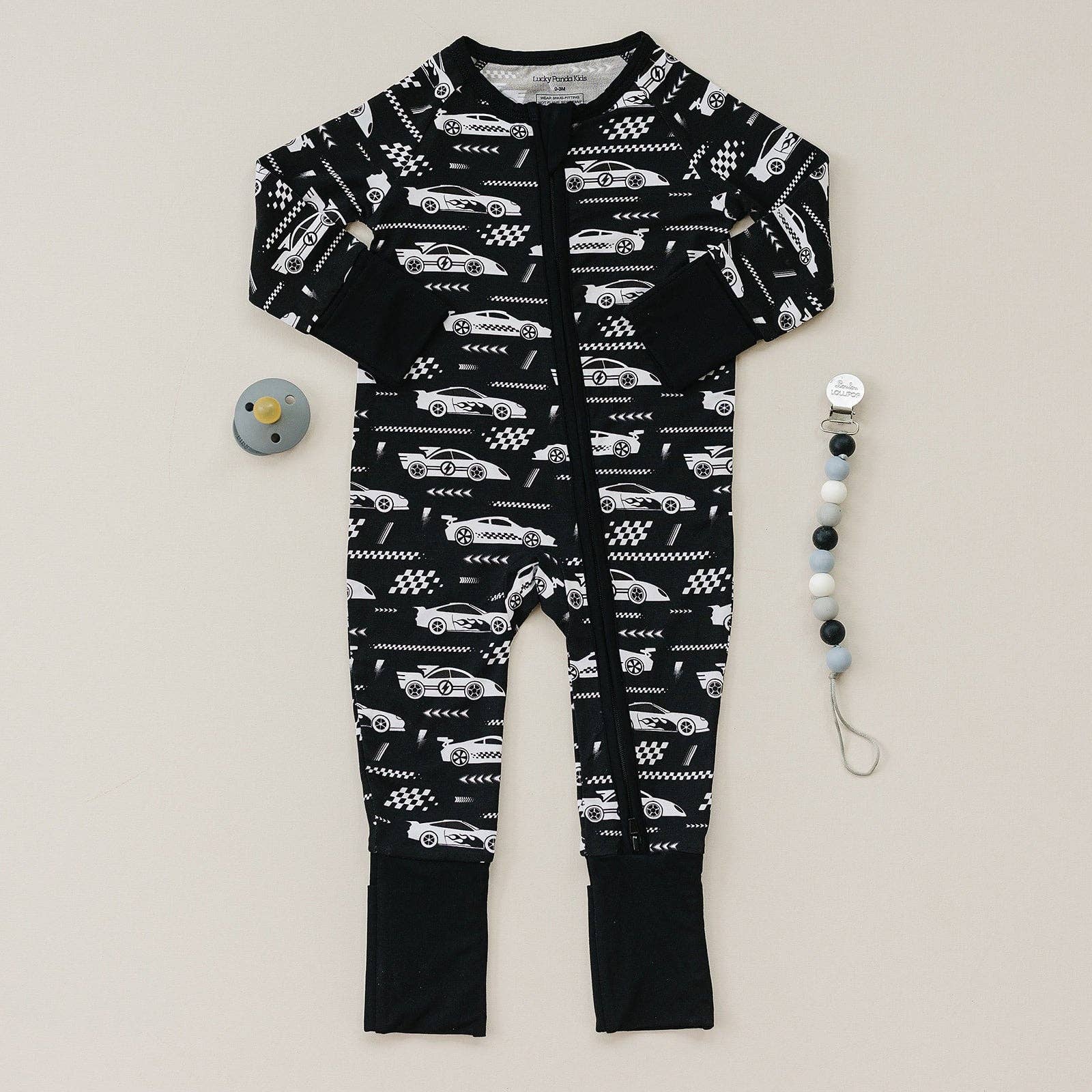 KIDS - Racecars Zip Romper - Baby