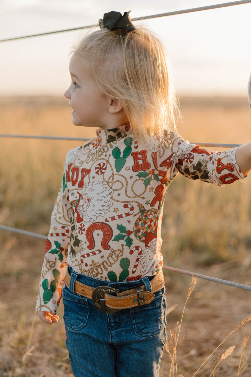 KIDS - Mini Howdy Santa Mesh Top - Kids