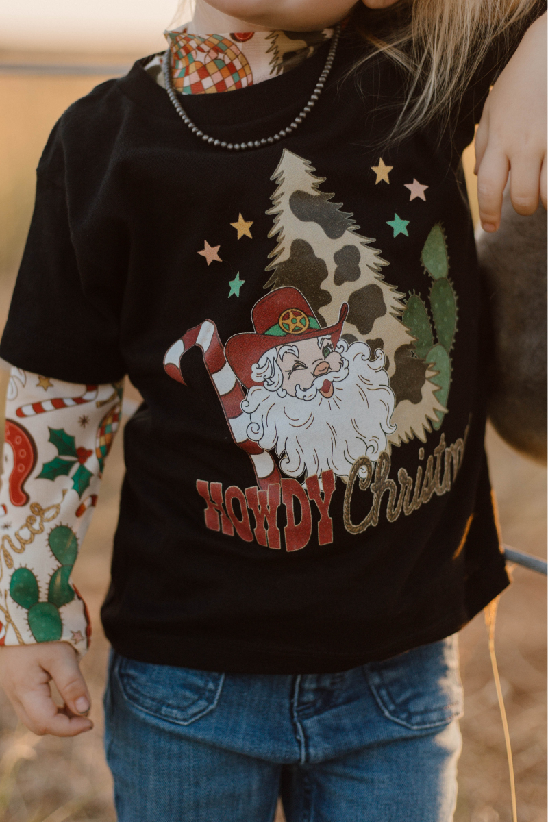 KIDS - Mini Howdy Santa Graphic Tee - Toddler/Kids