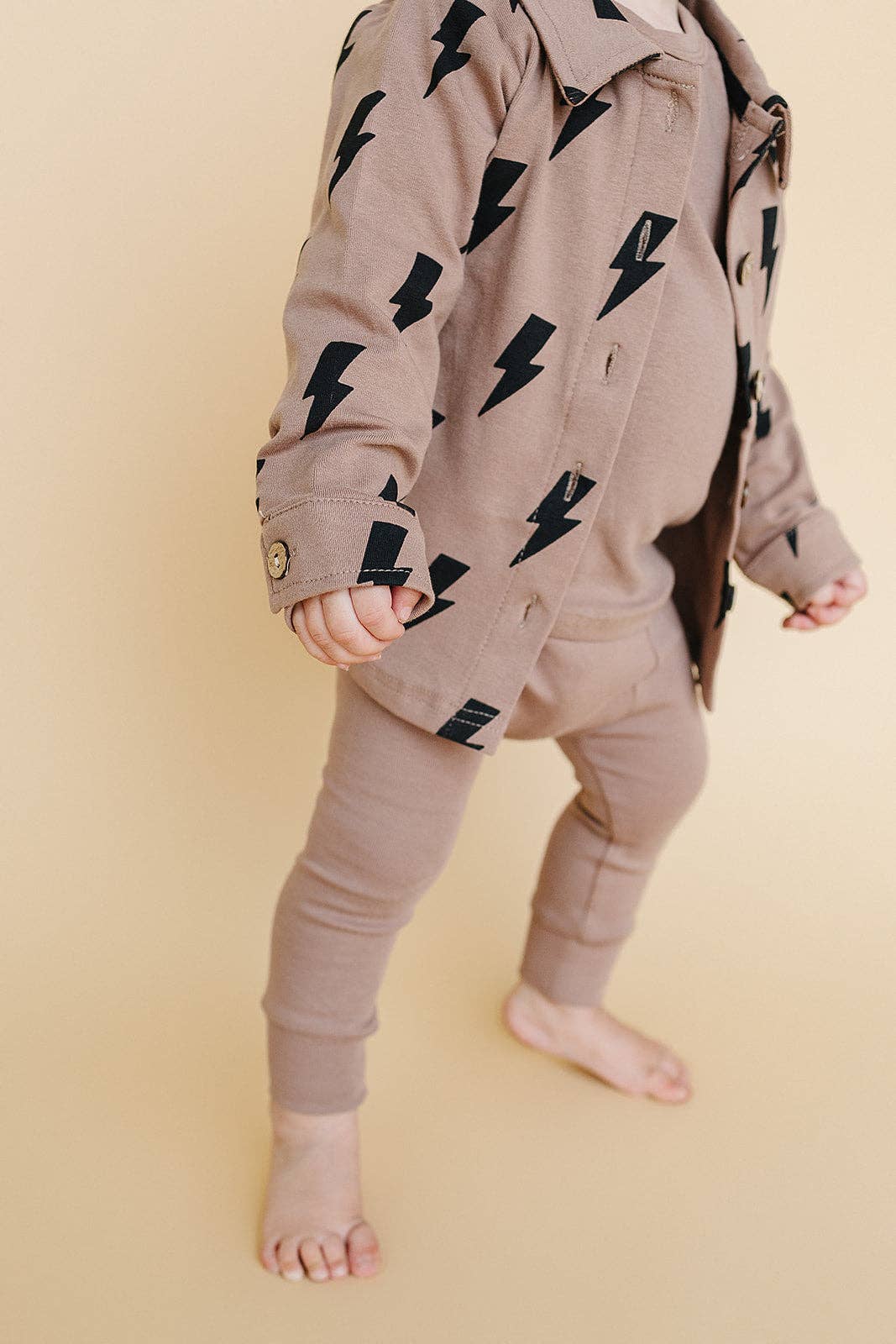 KIDS - Mocha Bolts Cotton Shacket - Baby/Toddler/Kids