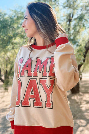 GAME DAY Letter Graphic Sweatshirt