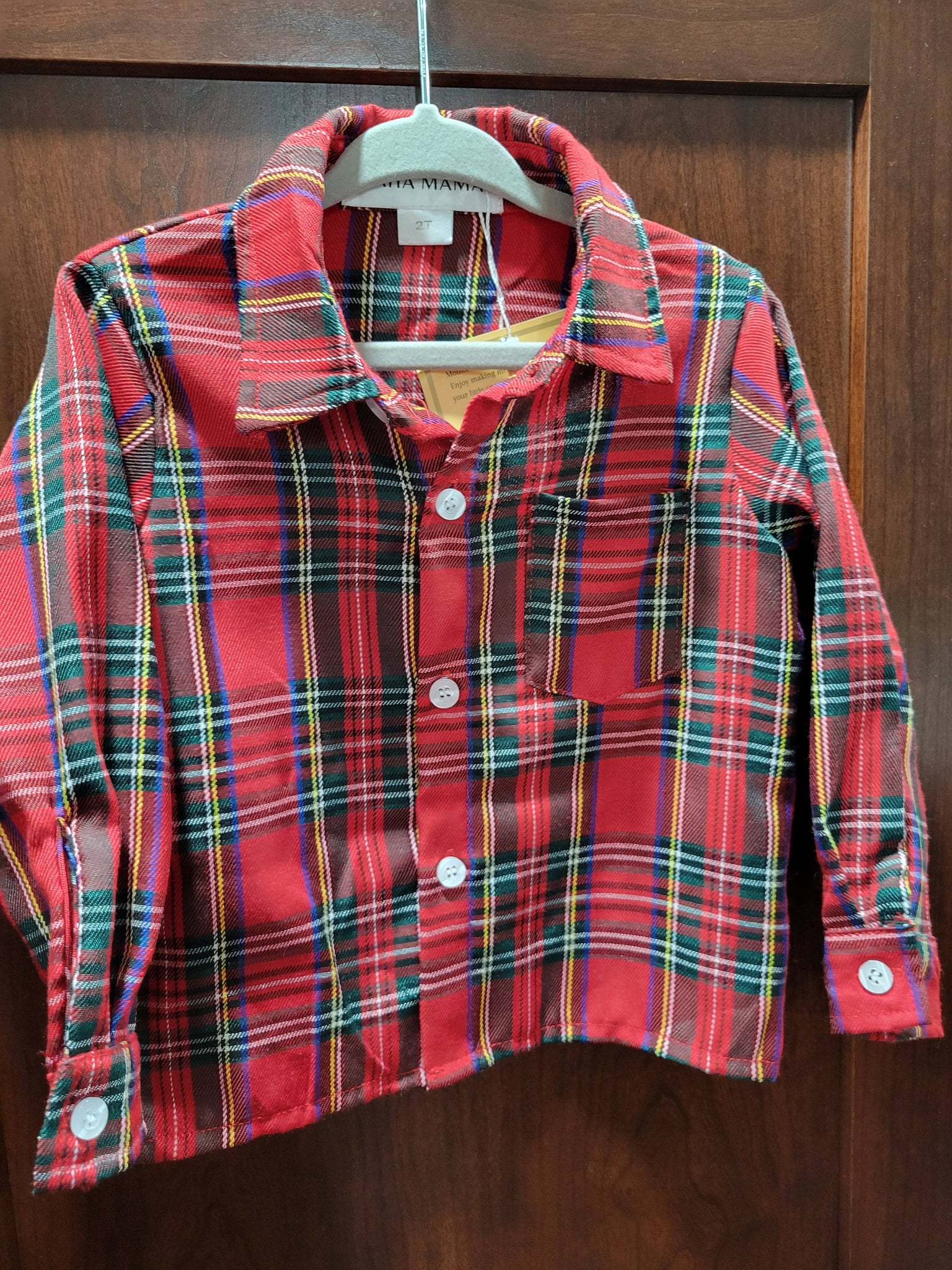 KIDS - Christmas Plaid Button Up Shirt - Kids