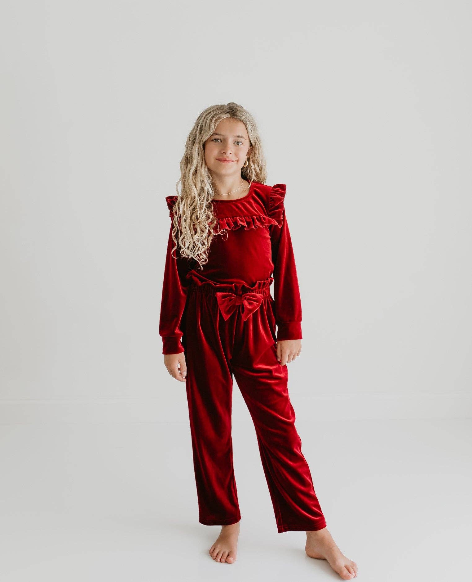 KIDS - Velvet Holiday Pant Set - Toddler/Kids