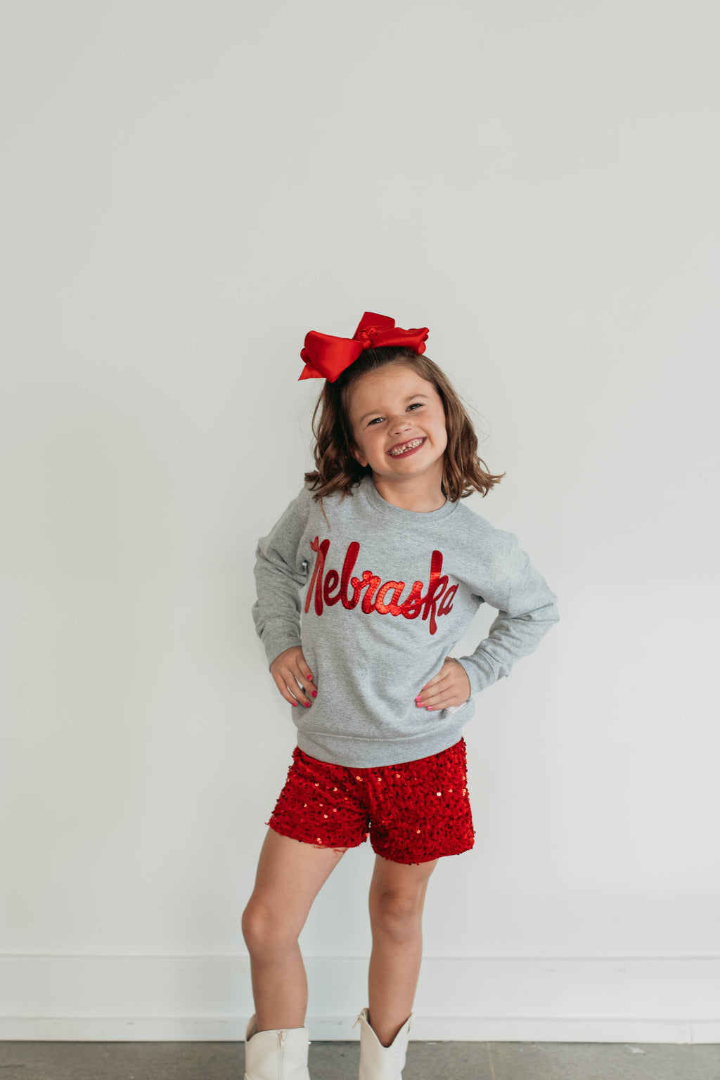 KIDS - Metallic Nebraska Script Graphic Sweatshirt - Toddler/Kids