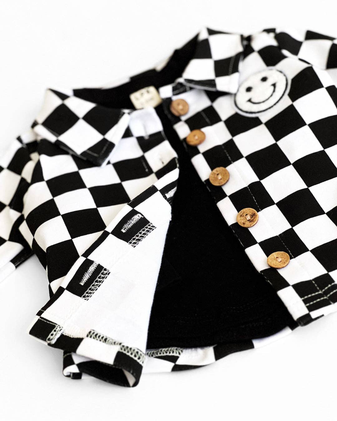 KIDS - Checkered Cotton Shacket - Black - Baby/Toddler/Kids