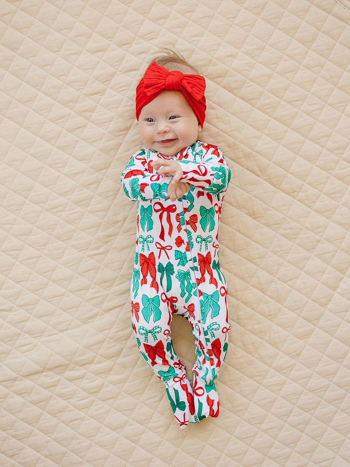KIDS - Merry Bows Romper - Baby/Toddler