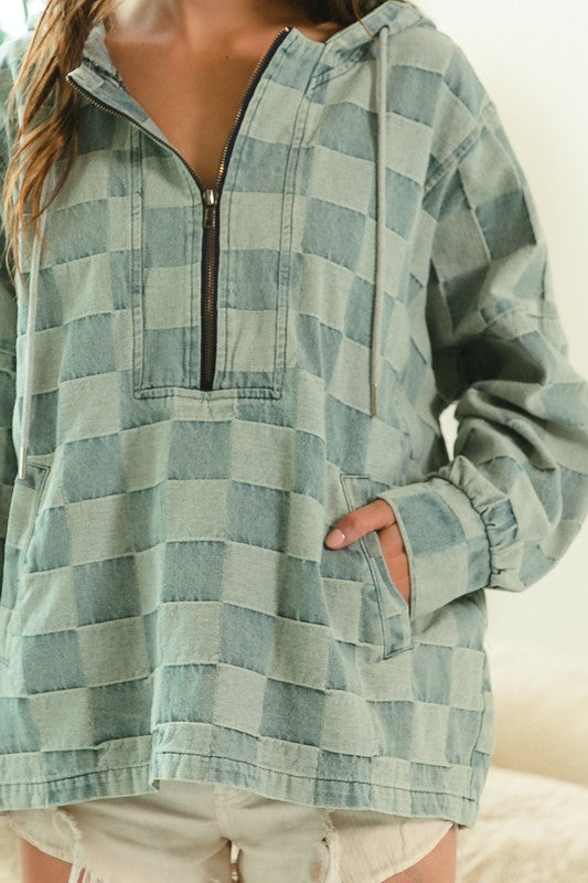 Check Me Out Denim Hoodie