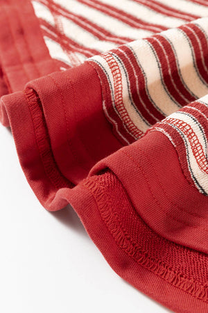 Red Stripe Collared Top