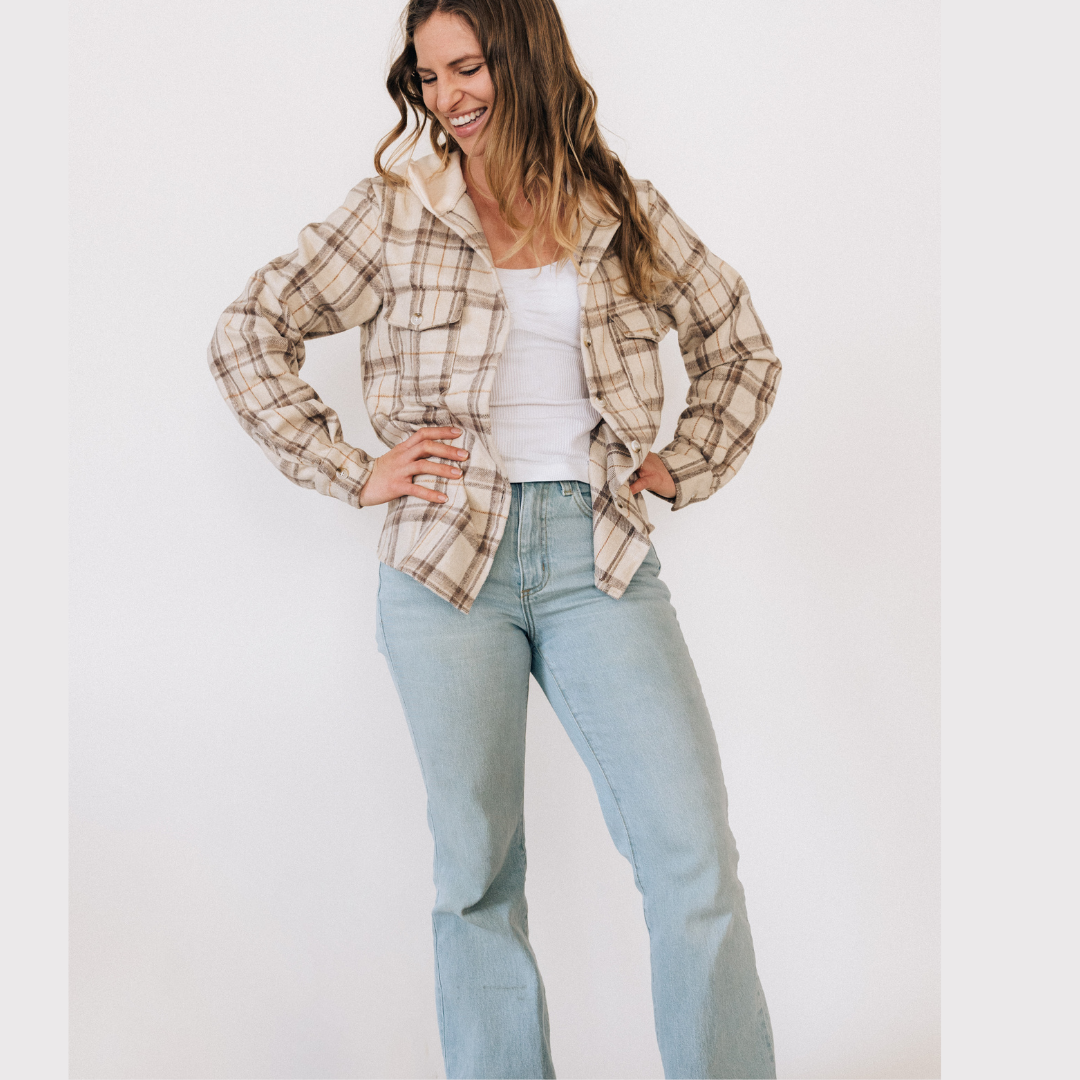 KIDS - Beige Flannel Top - Kids