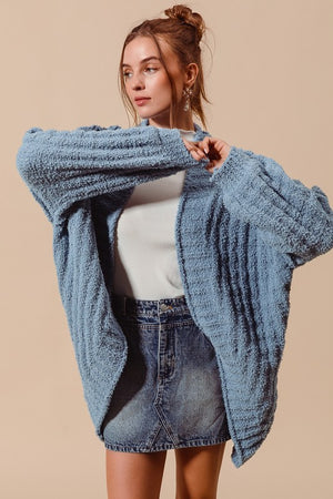 Fluffy Goodness Cardigan - Dusty Blue