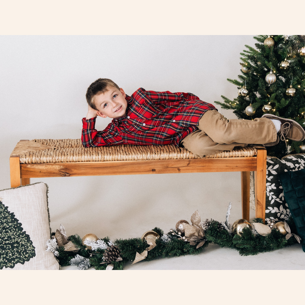 KIDS - Christmas Plaid Button Up Shirt - Kids