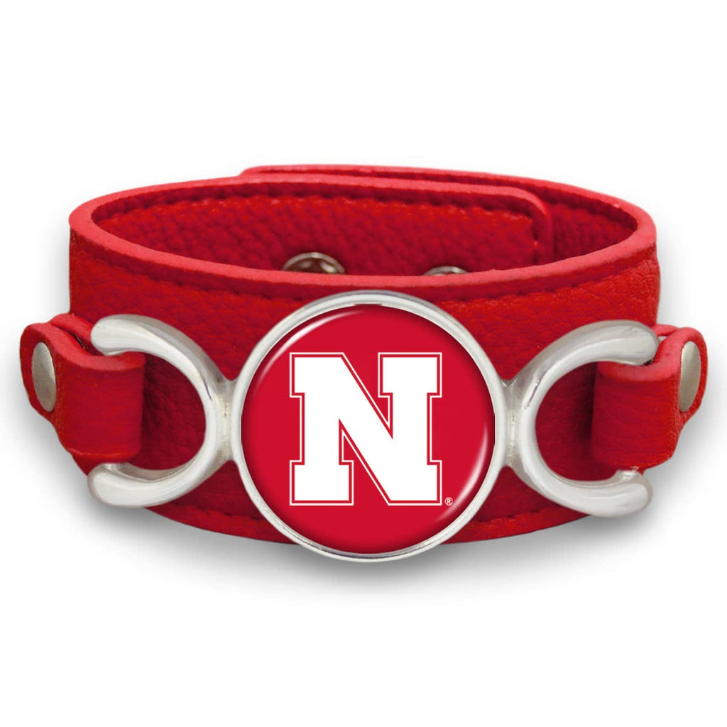 Nebraska Huskers Leather Bracelet