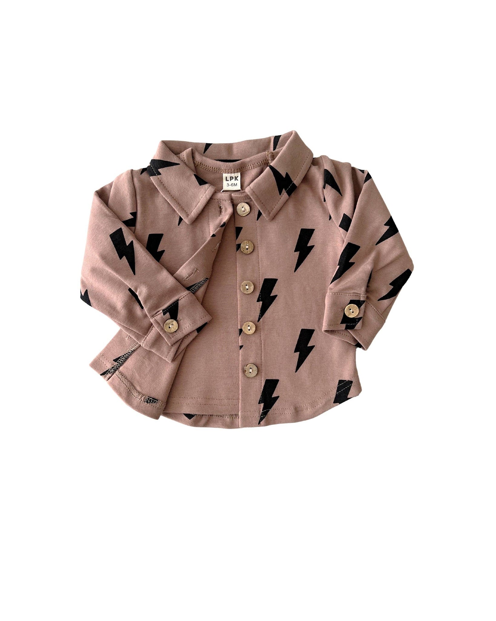 KIDS - Mocha Bolts Cotton Shacket - Baby/Toddler/Kids