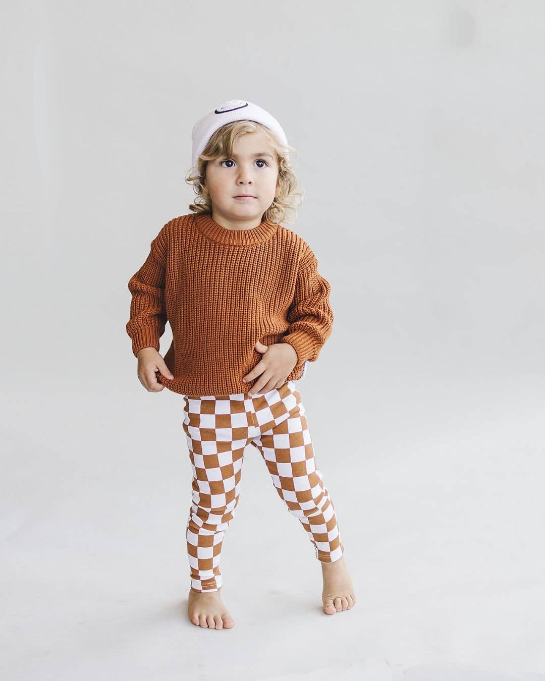 KIDS - Checkered Leggings - Copper - Toddler