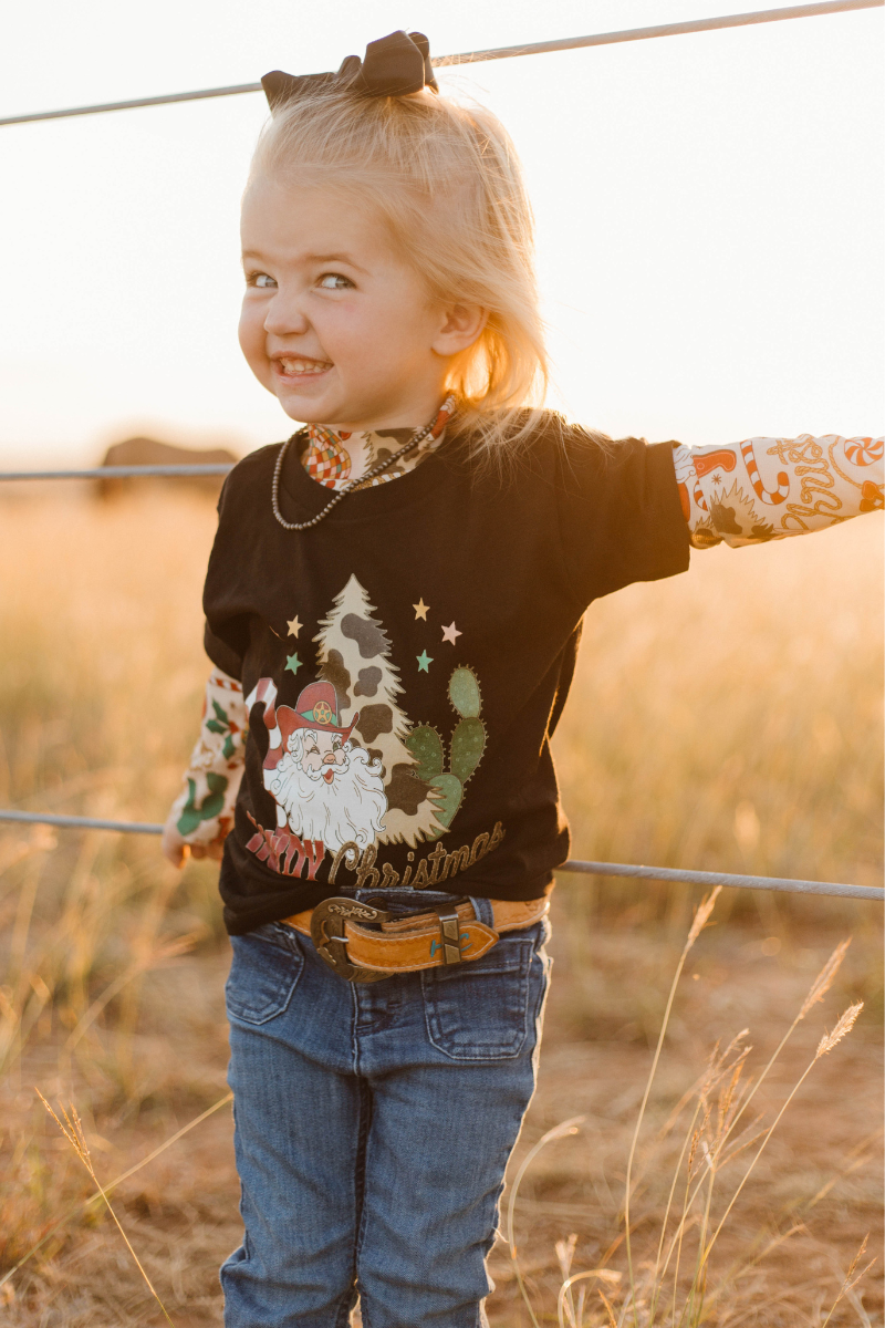 KIDS - Mini Howdy Santa Graphic Tee - Toddler/Kids