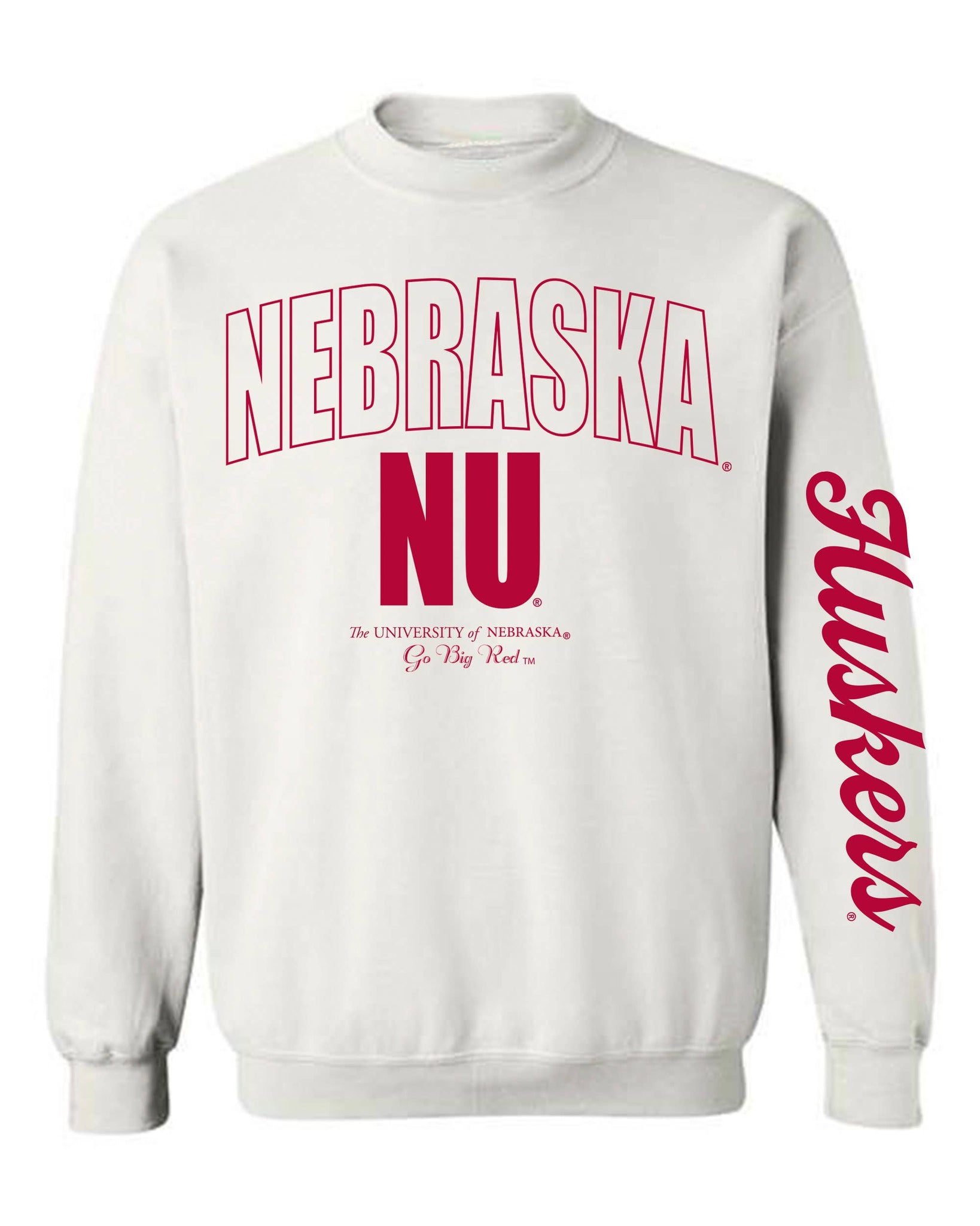 Nebraska White Graphic Sweatshirt