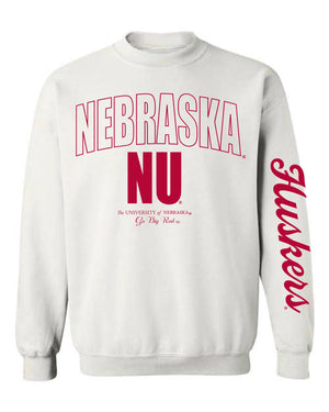 Nebraska White Graphic Sweatshirt