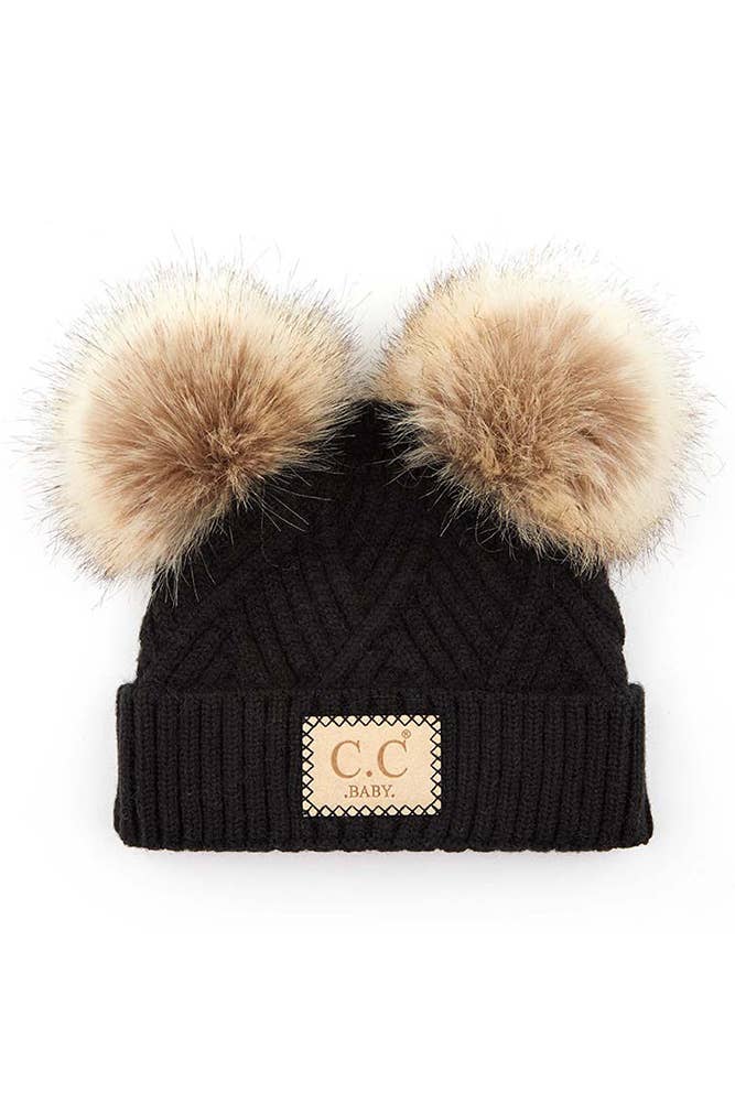 KIDS - C.C Diagonal Pattern Beanie (2 Colors) - Baby