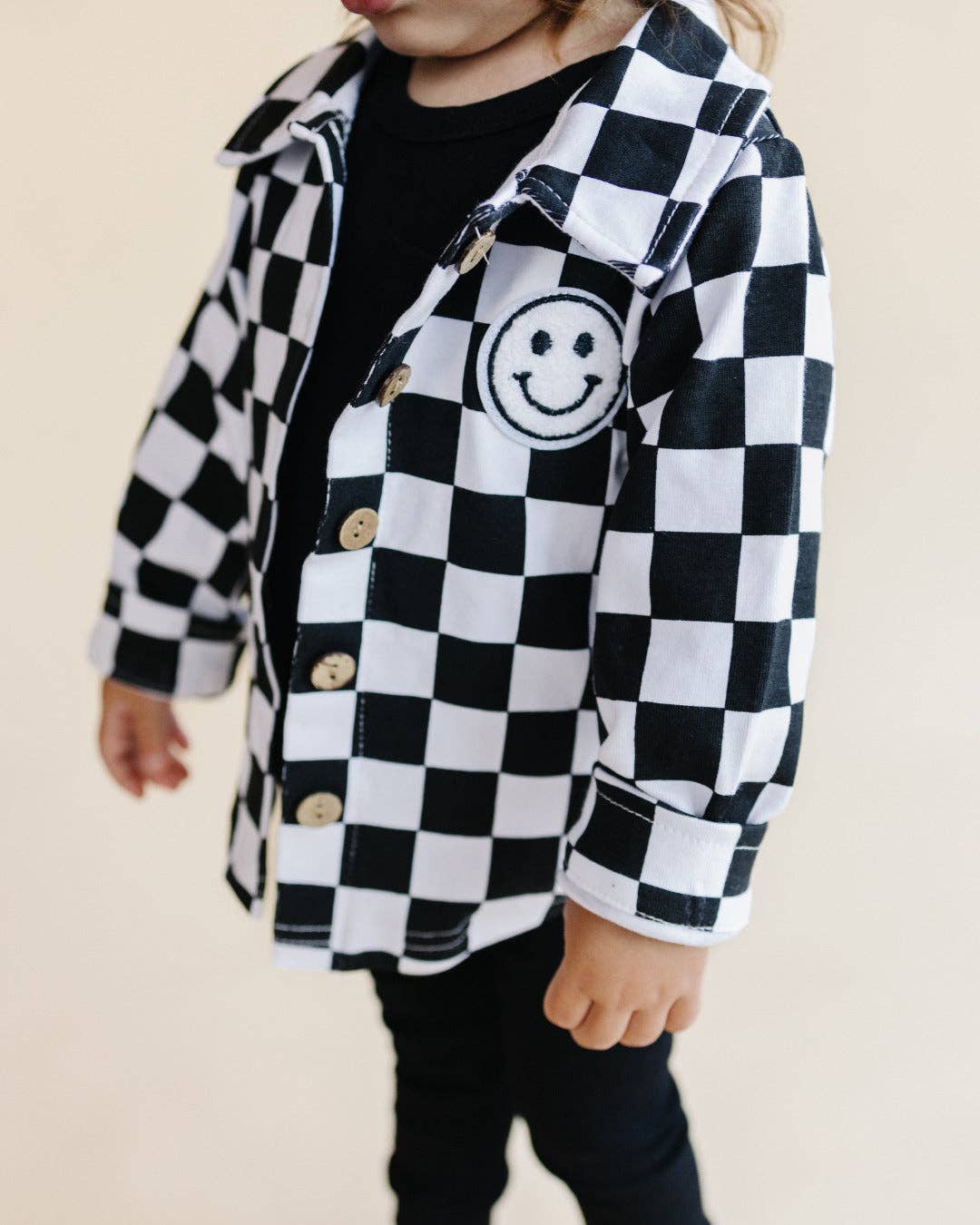 KIDS - Checkered Cotton Shacket - Black - Baby/Toddler/Kids