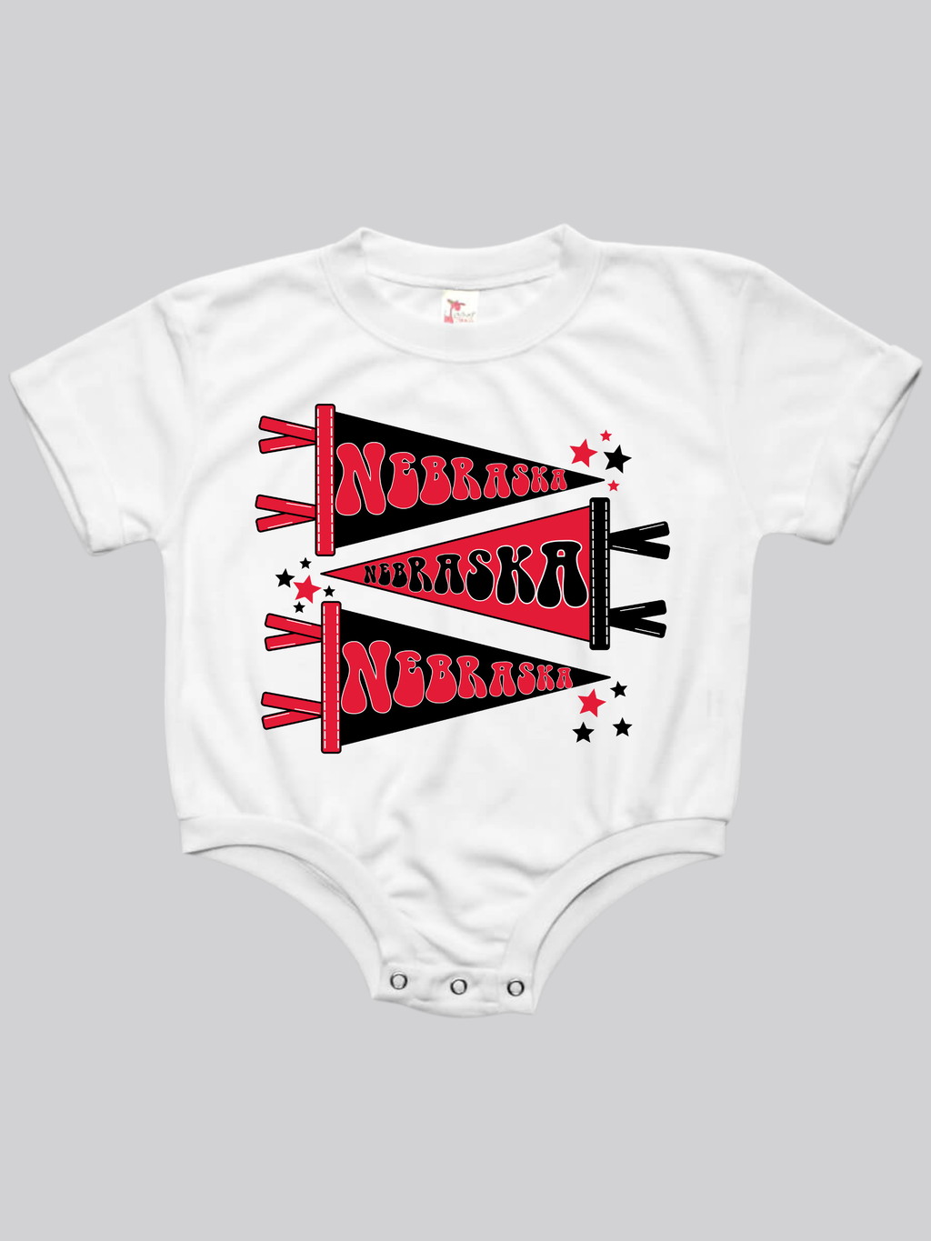 KIDS - Nebraska Pennants Bubble Romper - Baby