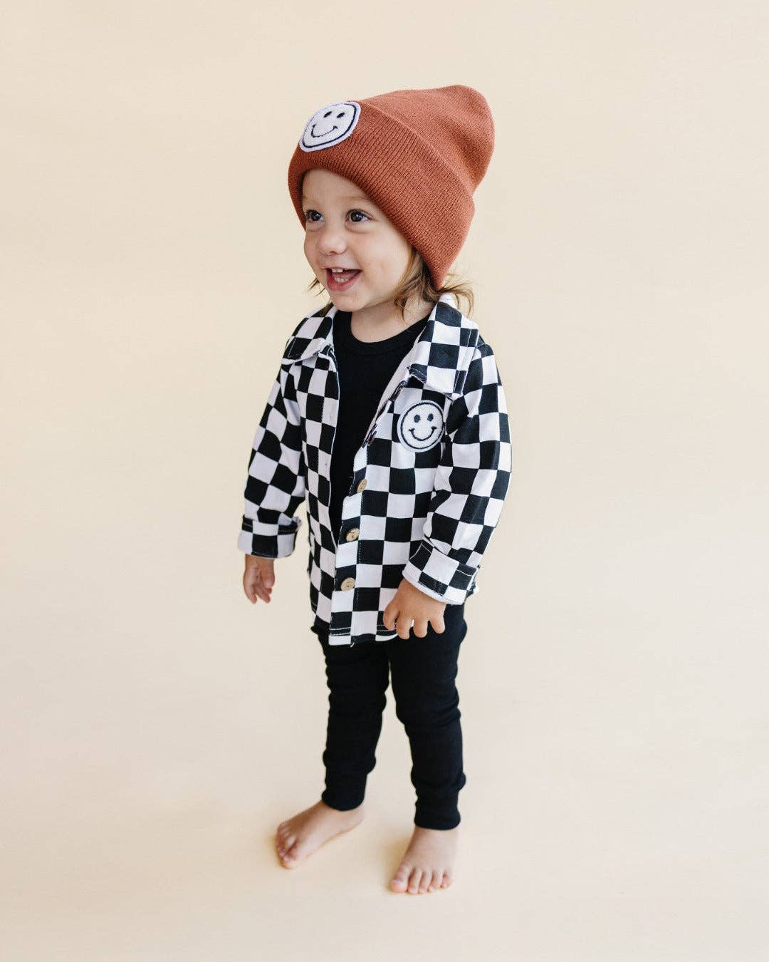 KIDS - Checkered Cotton Shacket - Black - Baby/Toddler/Kids