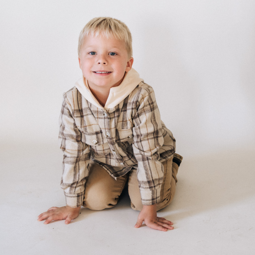 KIDS - Beige Flannel Top - Kids
