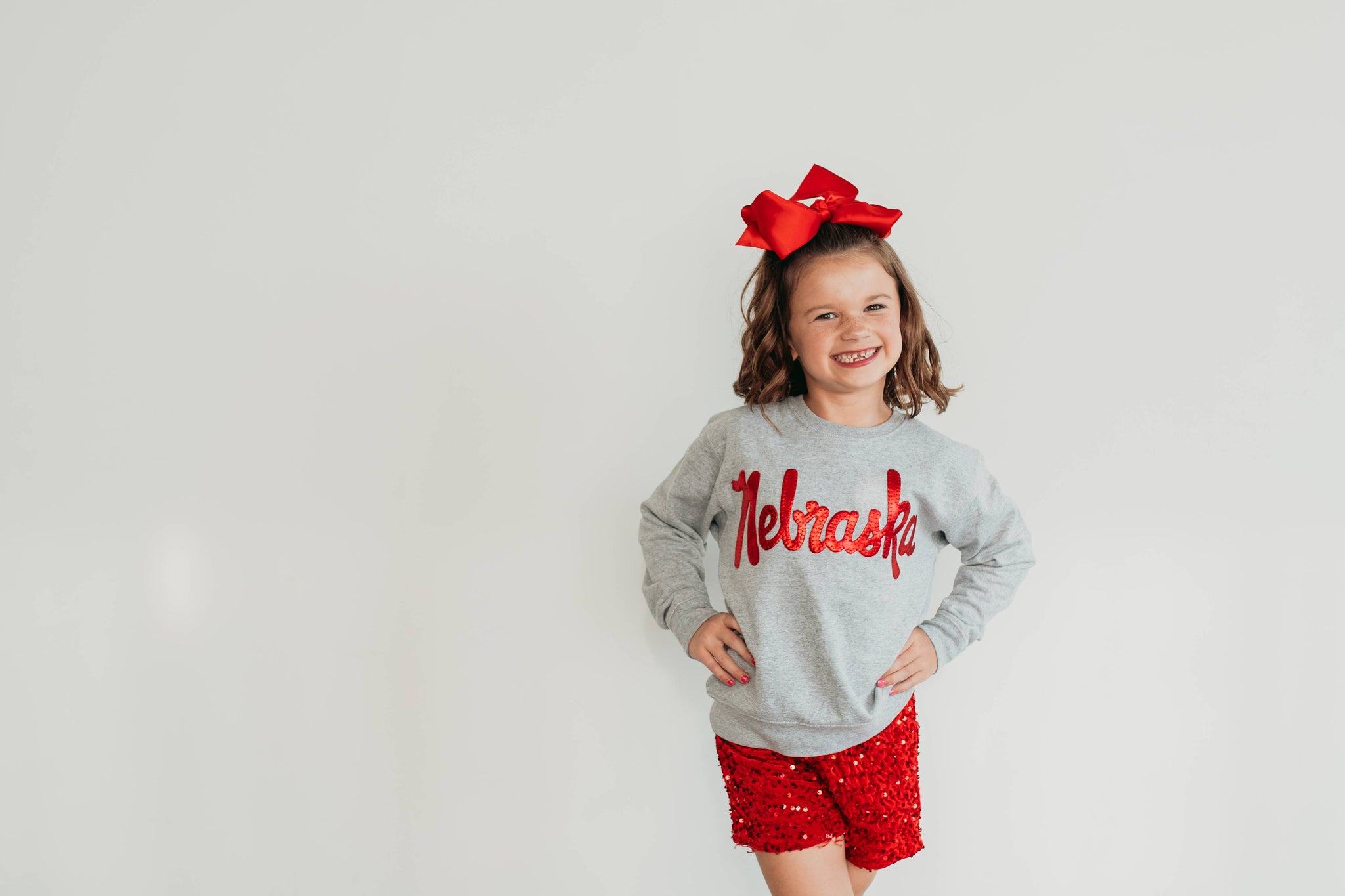KIDS - Metallic Nebraska Script Graphic Sweatshirt - Toddler/Kids