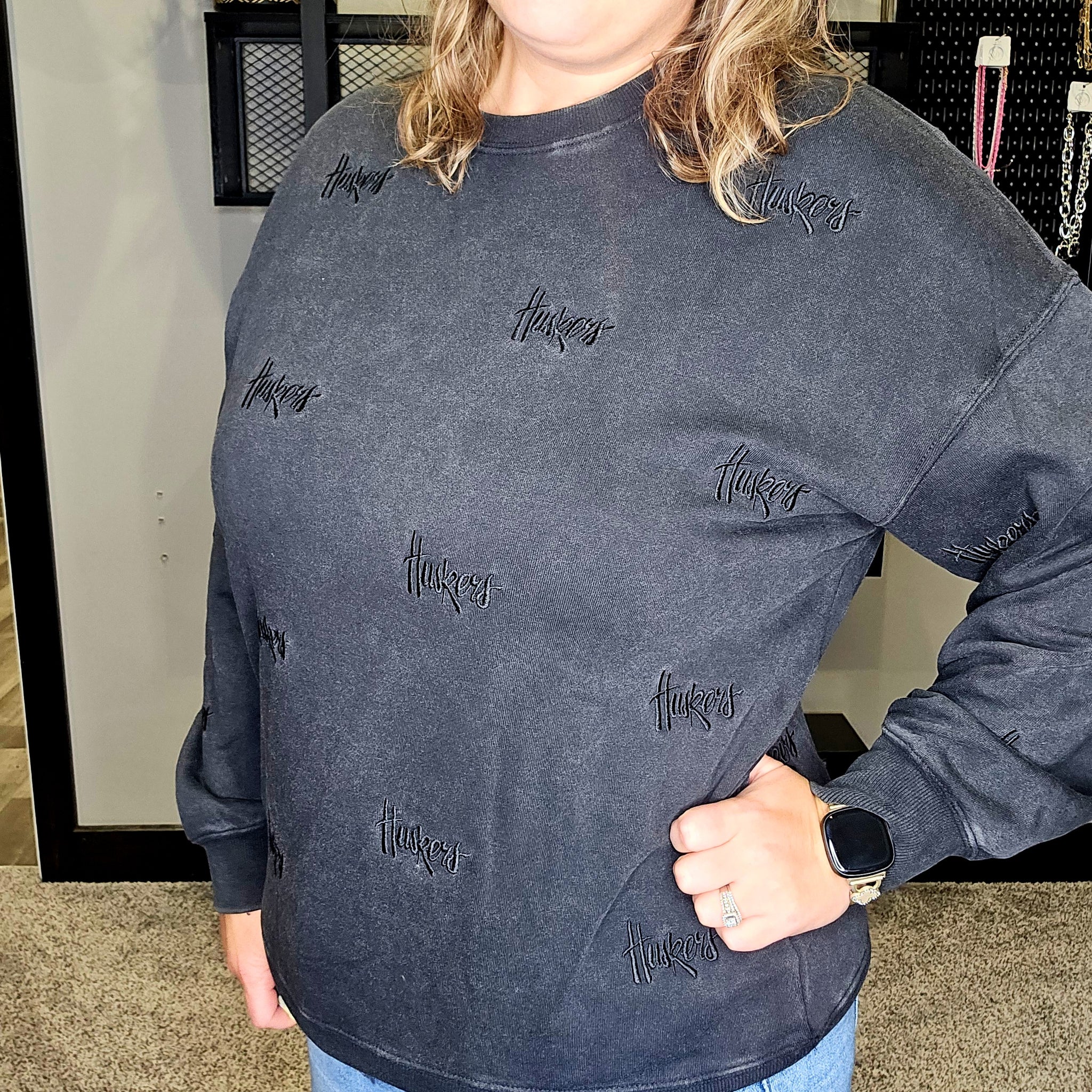 Embroidered Repeat Nebraska Sweatshirt