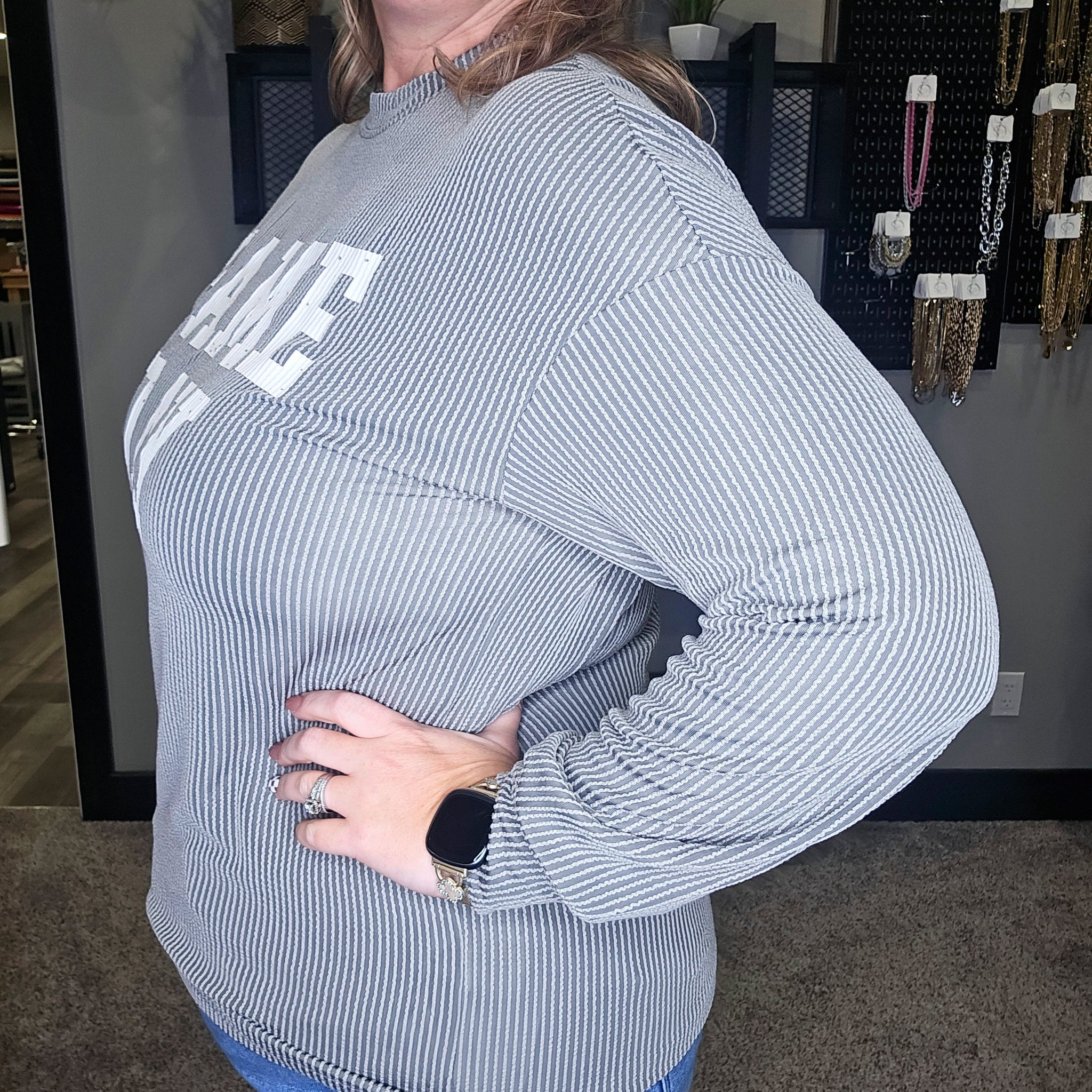 Corded GAME DAY Graphic Top