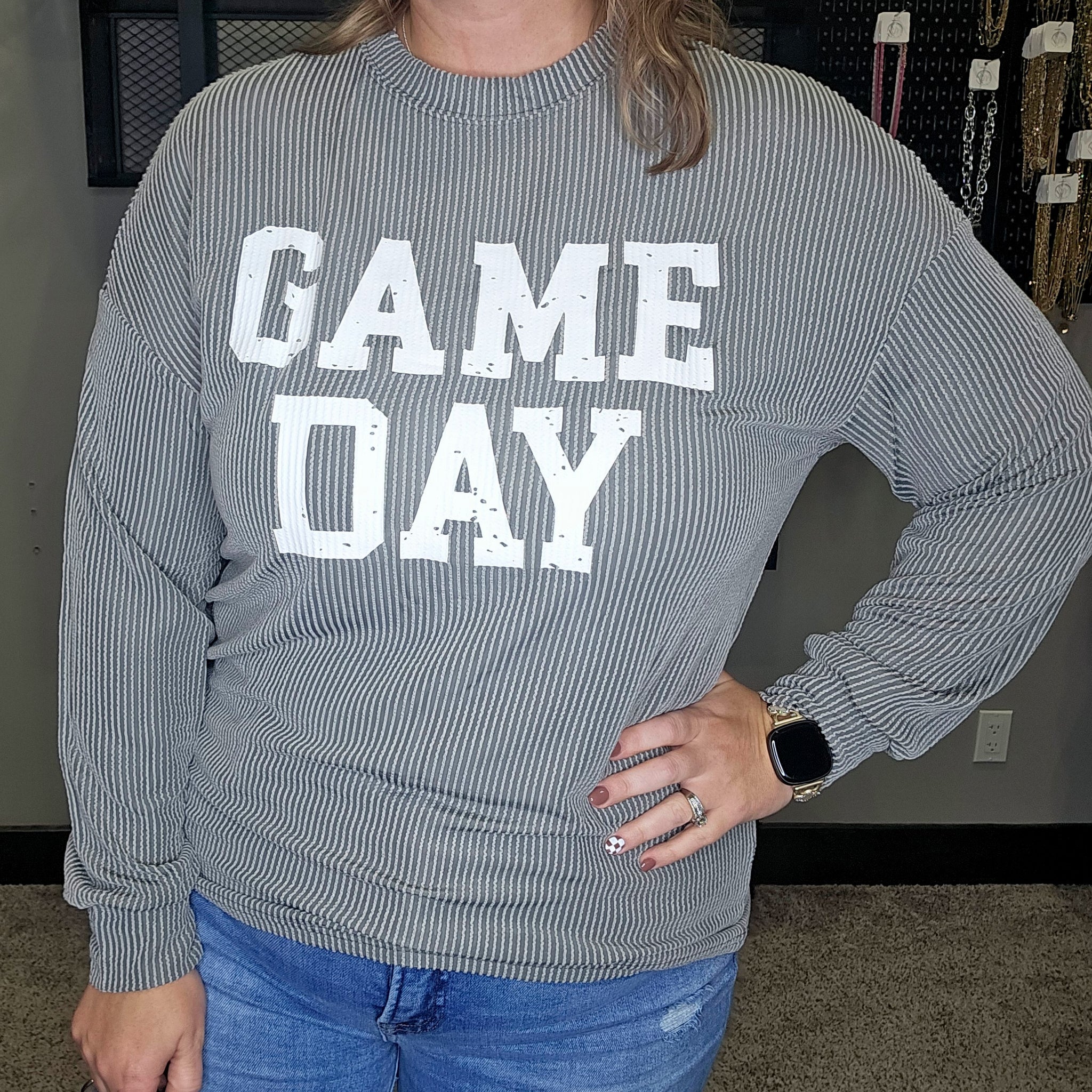 Corded GAME DAY Graphic Top