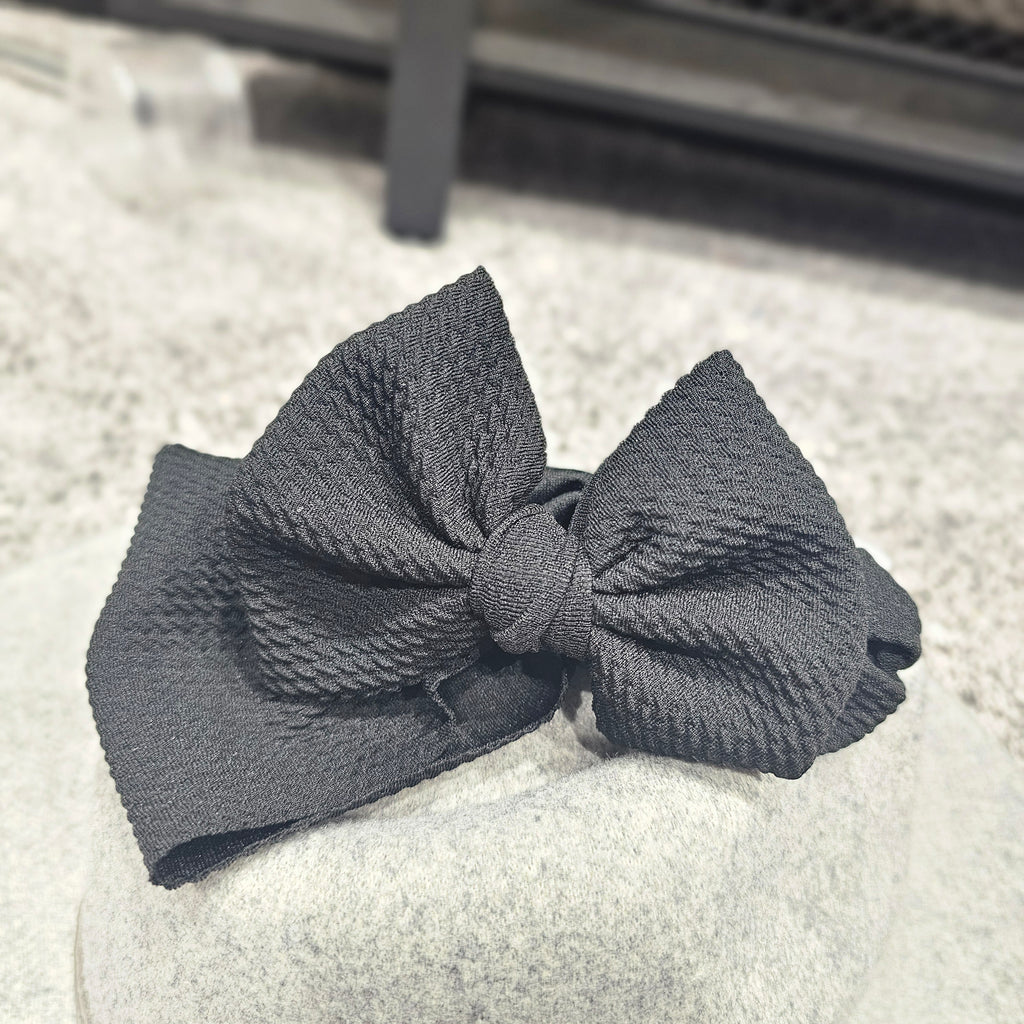 Solid Baby Headwrap Bow - Black