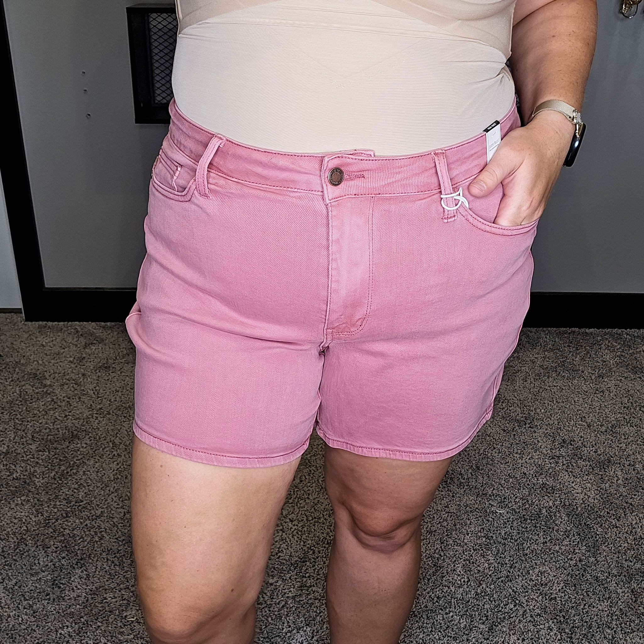 Rowan Rose Denim Shorts - Judy Blue