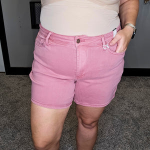 Rowan Rose Denim Shorts - Judy Blue