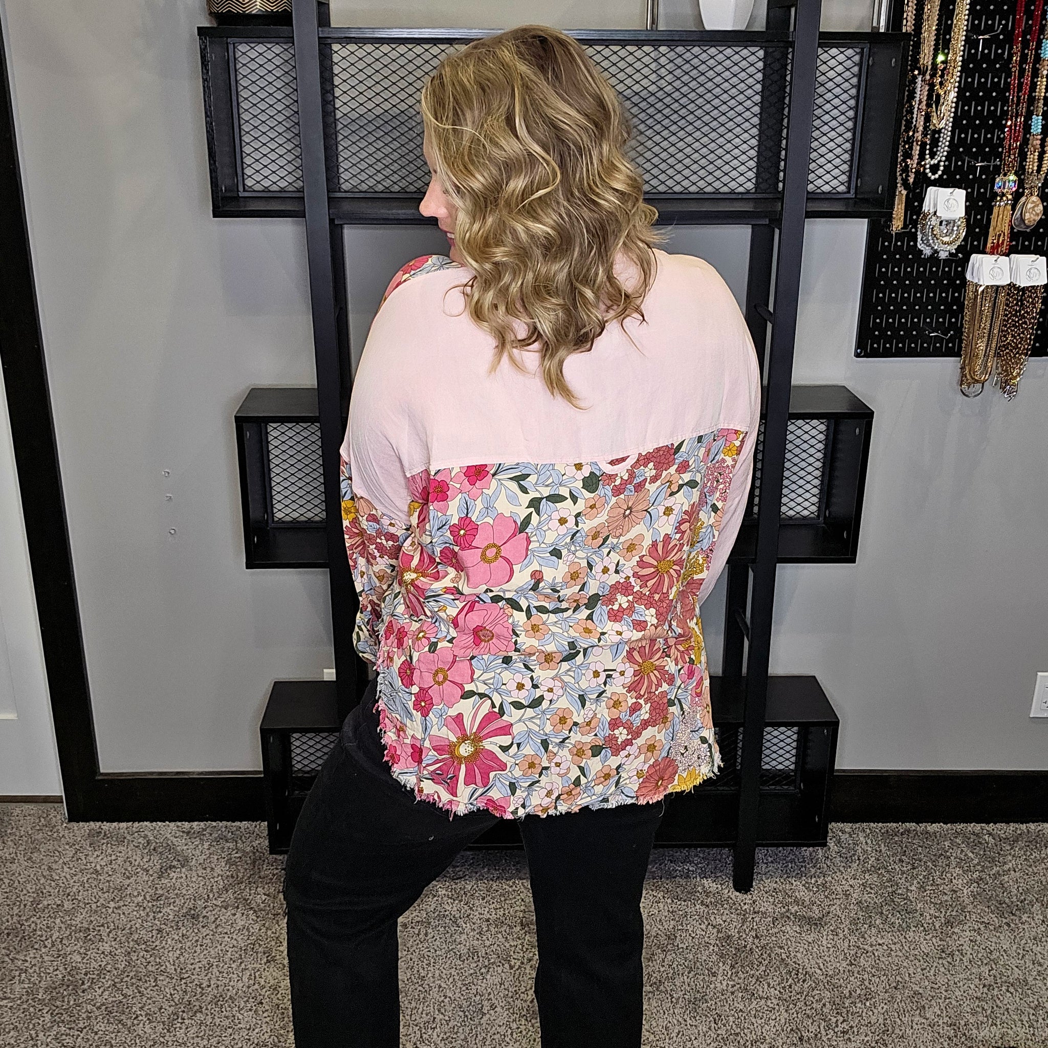 Blushing It Off Button Down Top