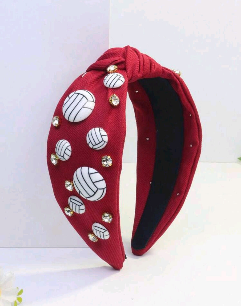 Volleyball Bling Headband - Red
