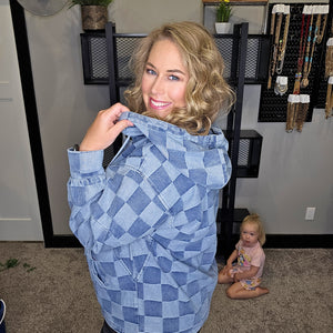 Check Me Out Denim Hoodie