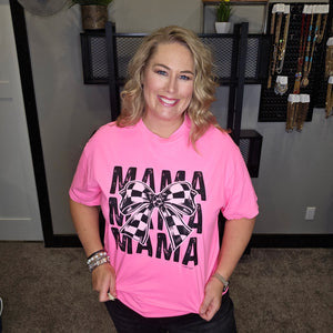 Checkered Bow MAMA Graphic Tee