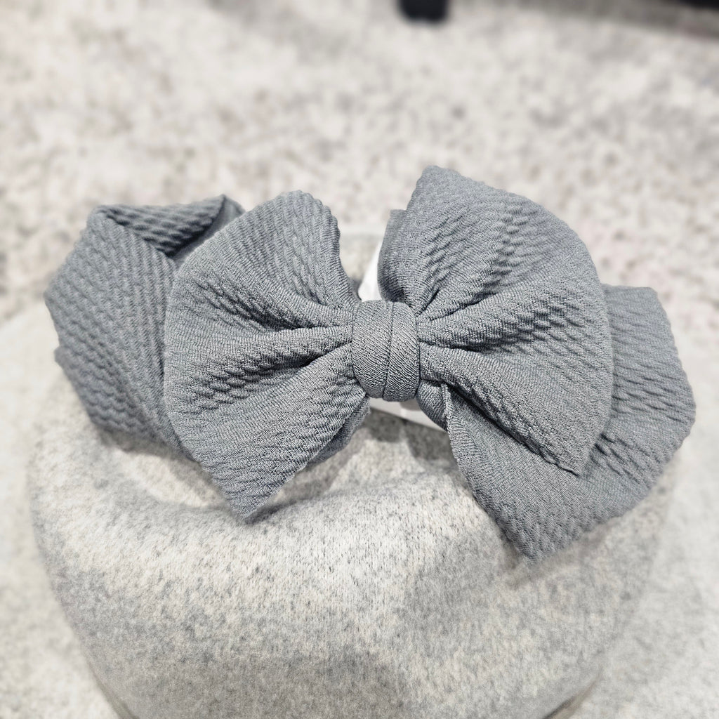 Solid Baby Headwrap Bow - Grey