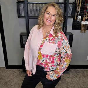 Blushing It Off Button Down Top
