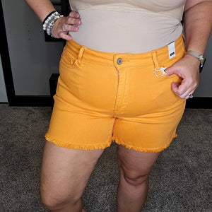 Lucas Orange Denim Shorts - Judy Blue