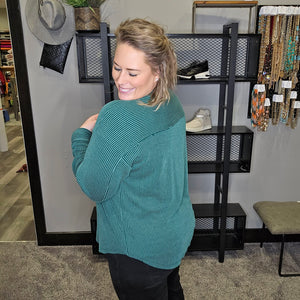 Have It All Ribbed Shacket - Hunter Green