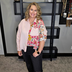 Blushing It Off Button Down Top